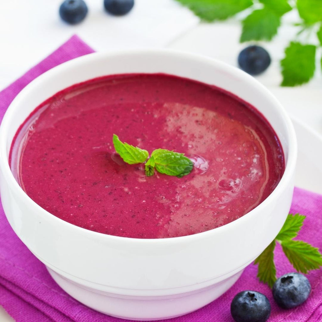 Blueberry & Coconut cream soup