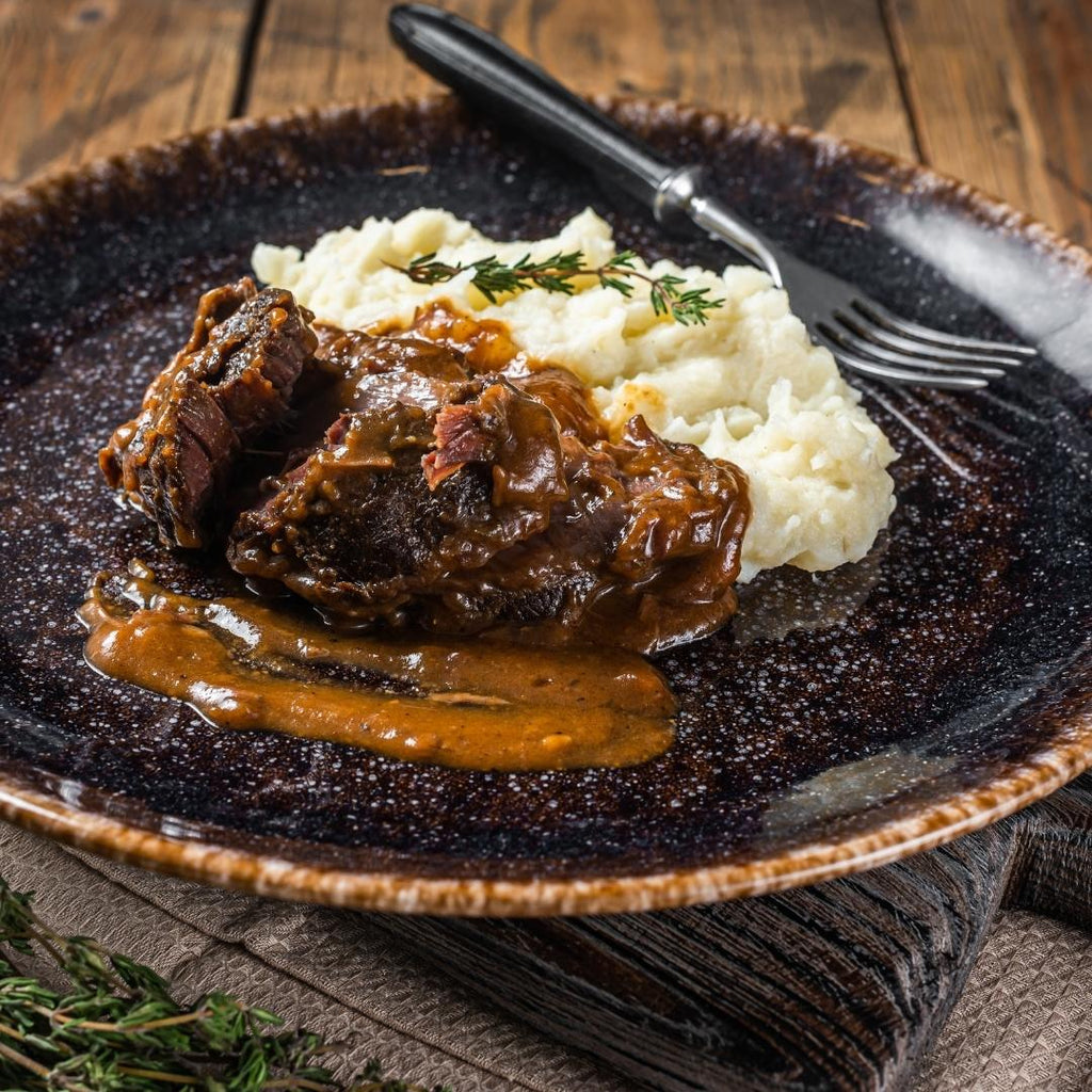 Slow Cooked Beef Cheeks in Red Wine Sauce