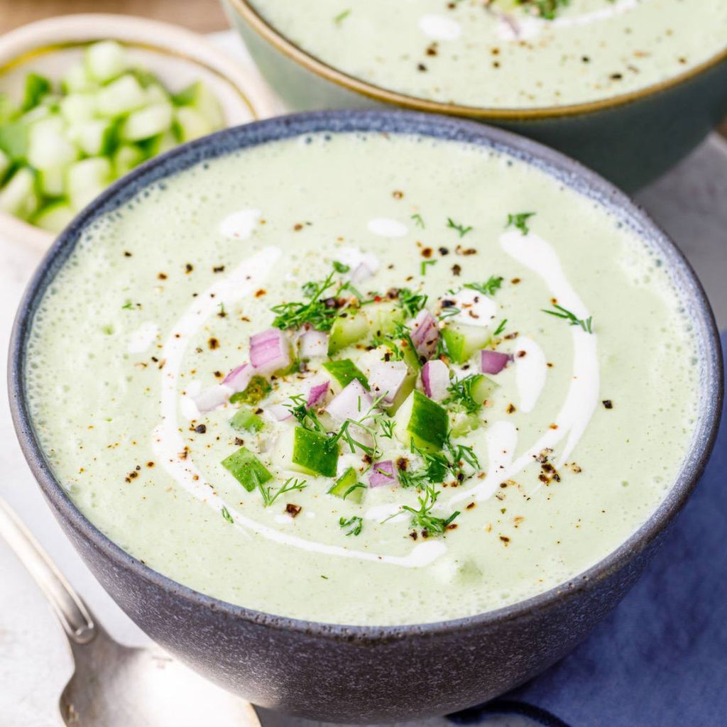 Cold Cucumber Soup with Dill, Garlic and Yogurt