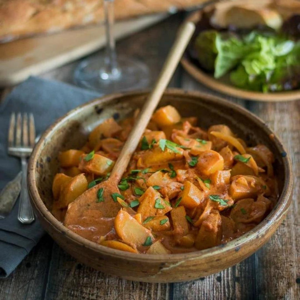 Vegetarian potato paprikash