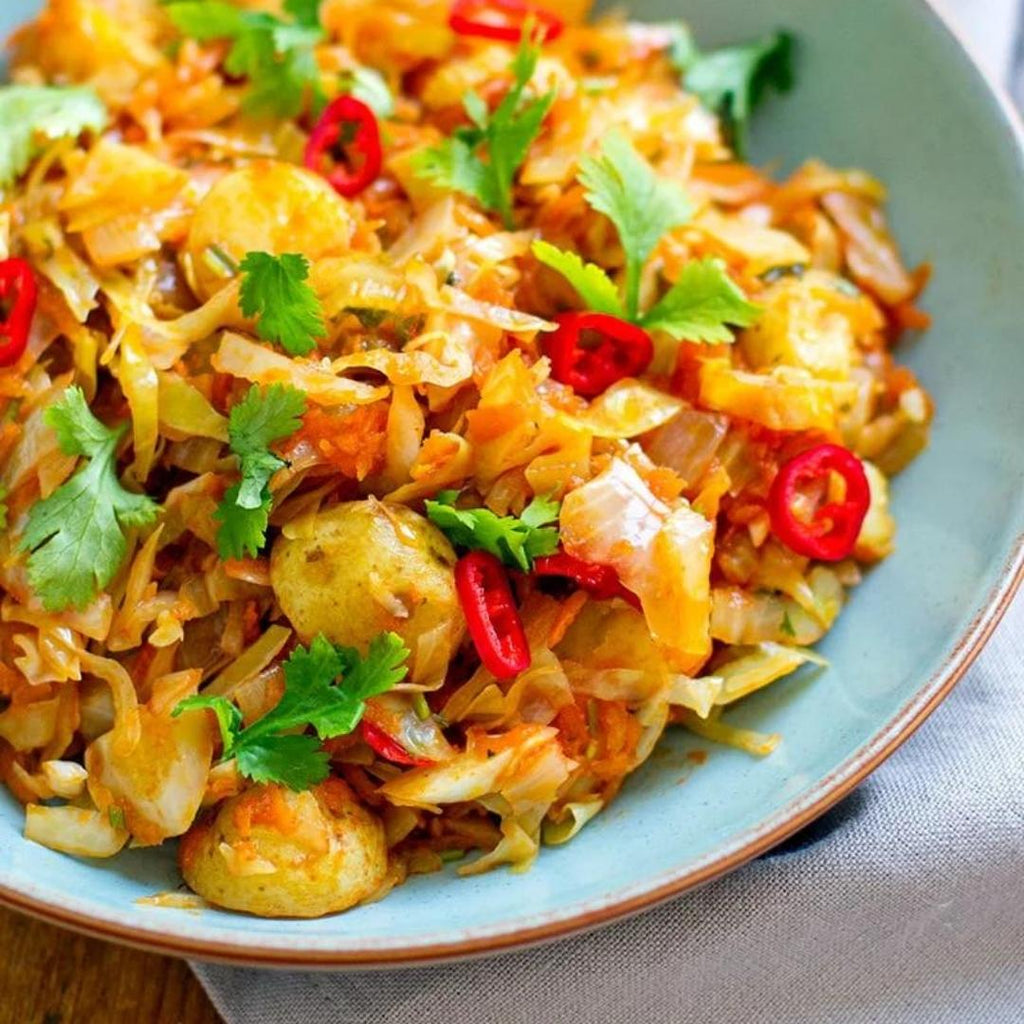 Braised Cabbage & Potatoes with Chili