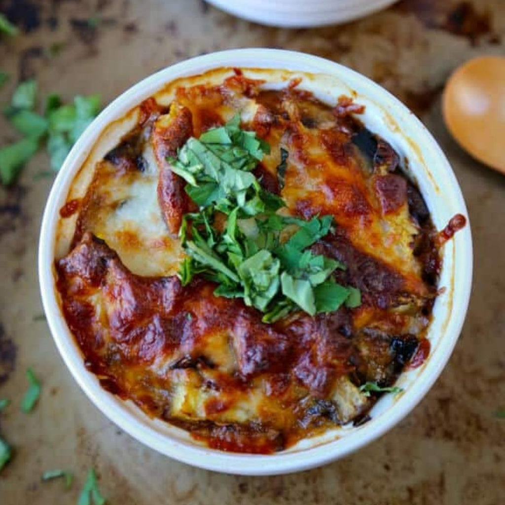 Eggplant and Kabocha (Japanese pumpkin) Miso Gratin