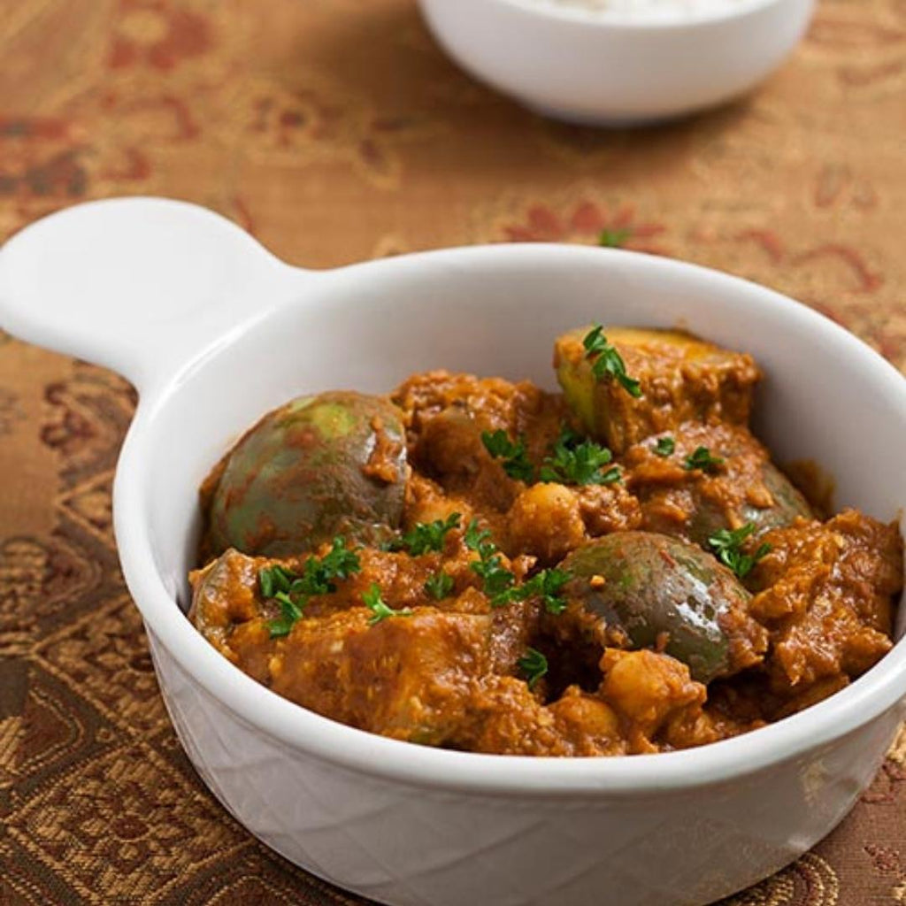 Thai Eggplants and Chickpeas in Peanut Masala