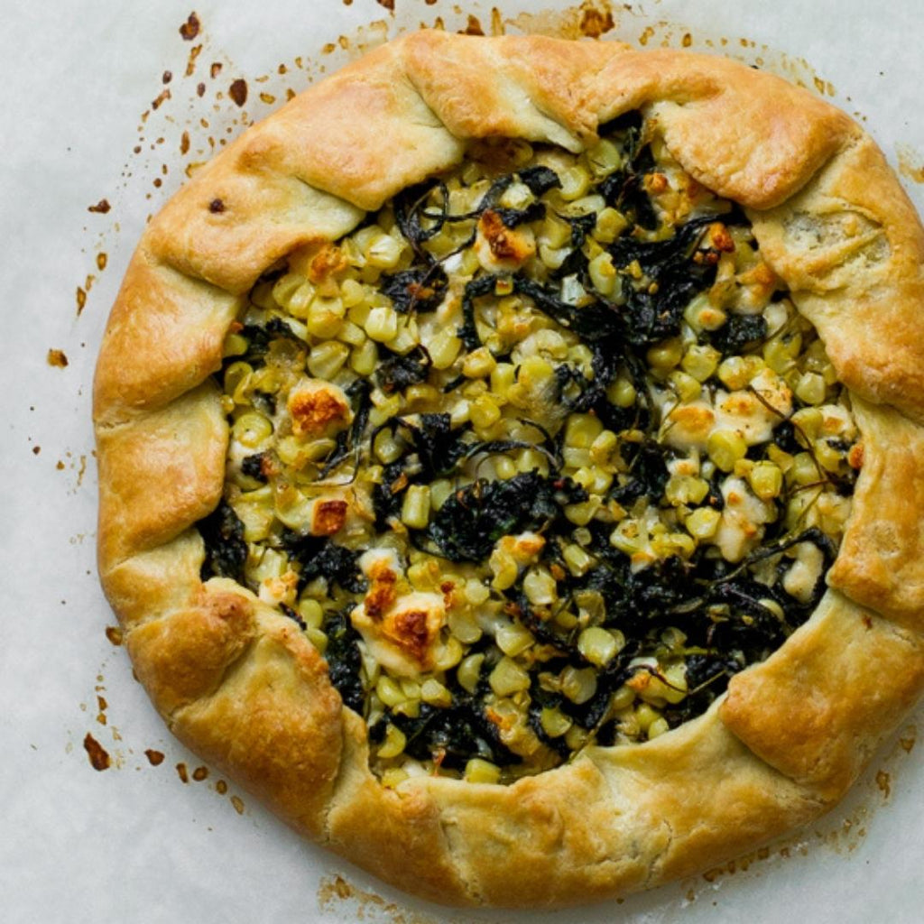 Kale, Corn and Feta Cheese Galette