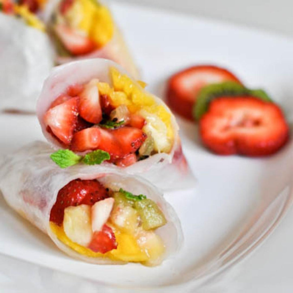 Tropical Kiwi Strawberry Spring Rolls