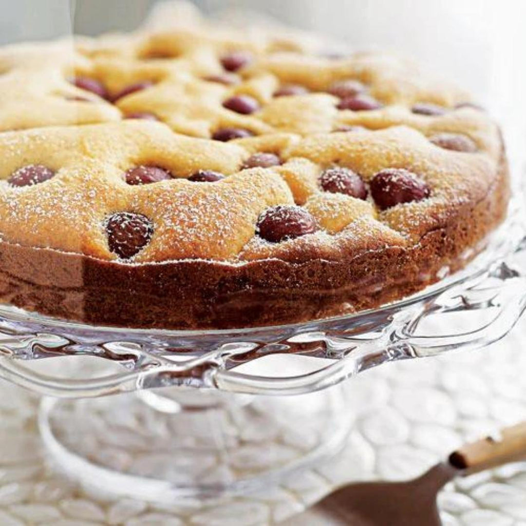 Polenta Cake with Red Grapes