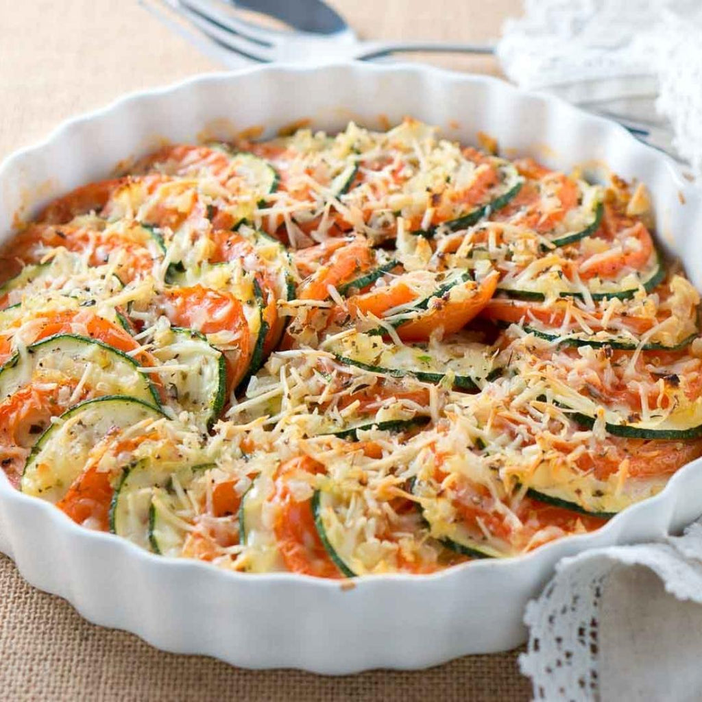 Parmesan Zucchini and Tomato Gratin