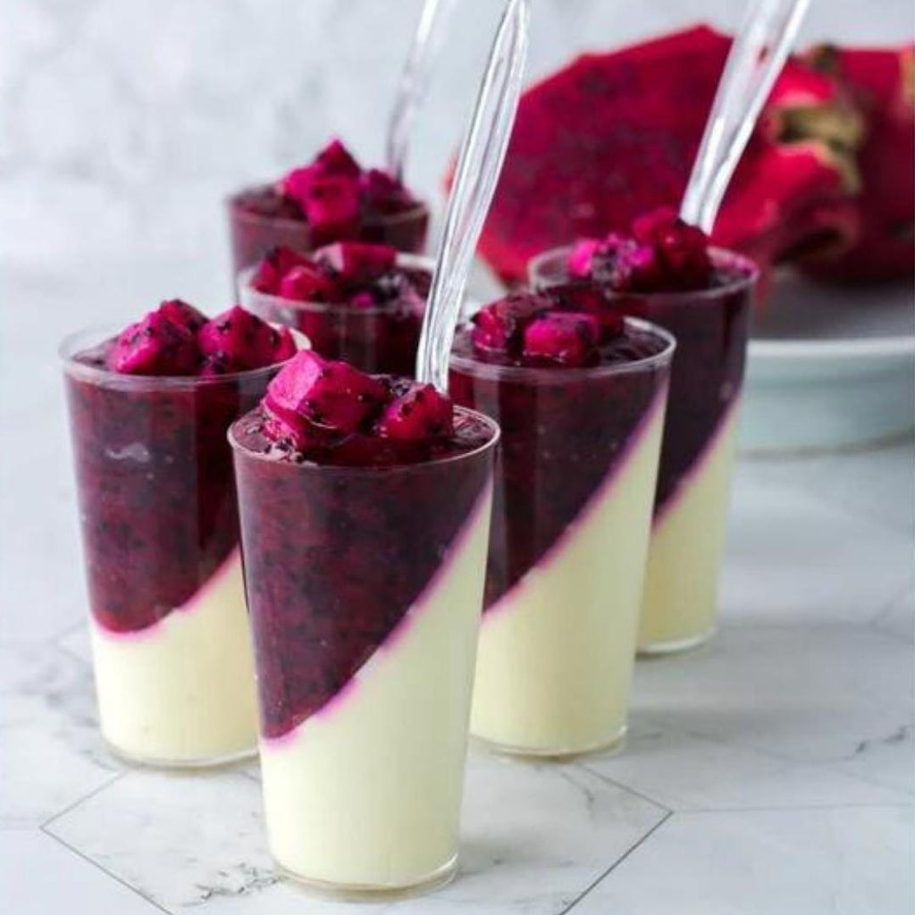 Dragon Fruit Panna Cotta Shooters