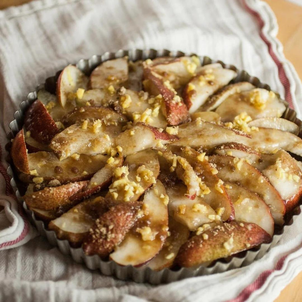 Walnut Crusted Pear Ginger Tart