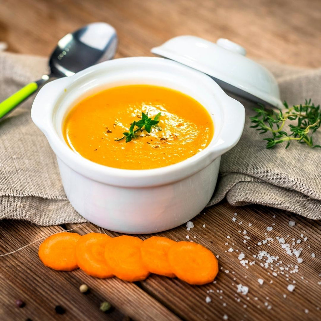 Roast Carrot Soup with Ginger and Lemongrass