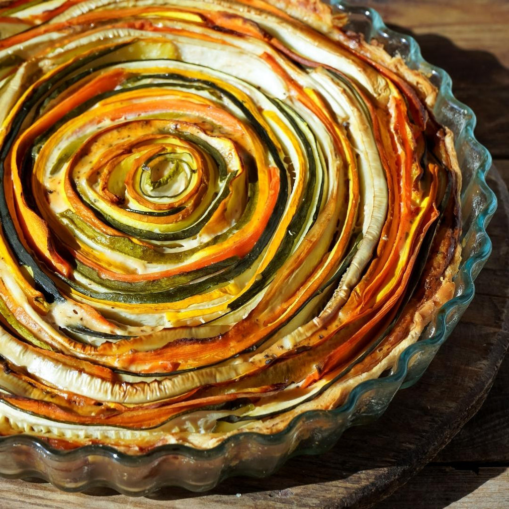 Spiral vegetable tart