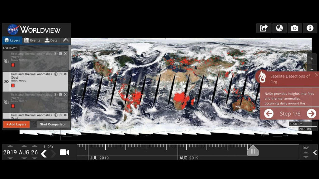 Nasa satellite view of fires around the world