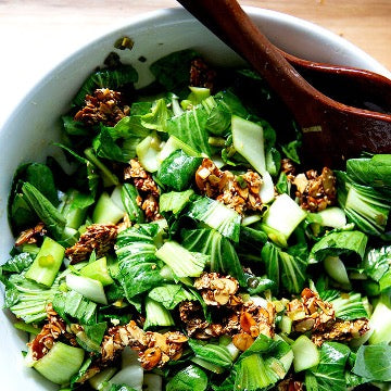 Bok choi salad with peanut dressing